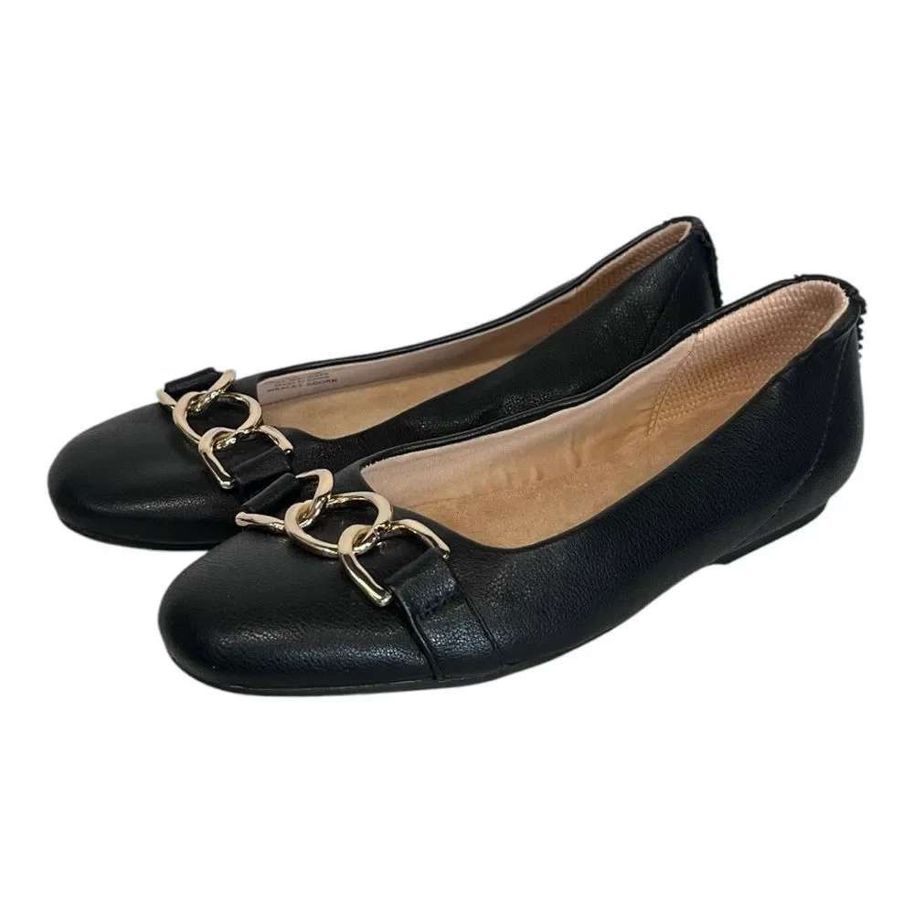 NWOB Dr. Scholl's | Womens Black Gold Accent Wexley Adorn‎ Ballet Flat 6